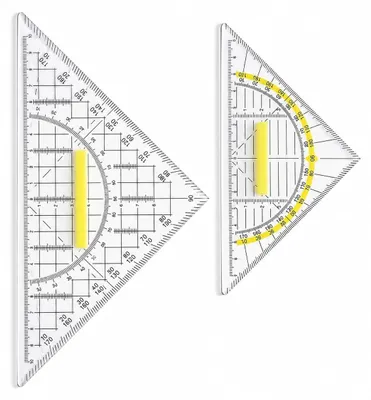 Produktbild von 2 Geodreiecke mit Griff, Geometrie-Set