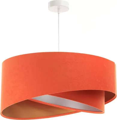 Produktbild von Pendelleuchte Stoff D: 50 cm H: max. 102 cm in Weiß Orange Gold Silber E27 rund Modern Hängeleuchte Hängelampe