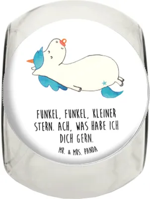 Produktbild von Mr. & Mrs. Panda Kaffeedose Einhorn Schnuller XL 2000ml - Weiß - Geschenk, Bonboniere, Vorratsdose, Baby, Teedose, Einhörner, Geburtstag, Unicorn, Glasdose, Geburt, Mama