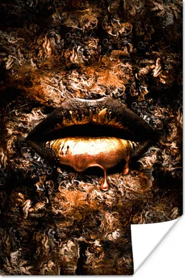Produktbild von MuchoWow® Poster Frau - Farbe - Lippen 120x180 cm - Kunstposter