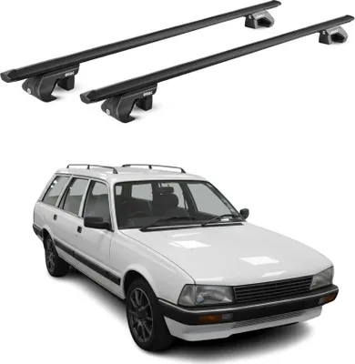Image de Barres de toit transversales pour Peugeot 505 Break 1980-1992 Alu Noir 2x ABE