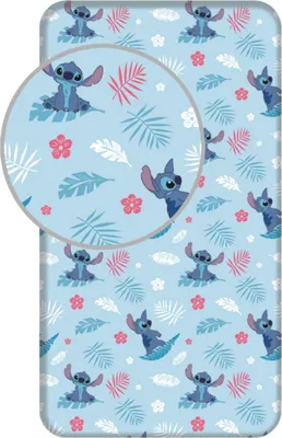 Immagine prodotto di Lenzuolo da letto Lilo & Stitch 90x200 cm - Lenzuolo matrimoniale traspirante in cotone