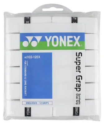 Produktbild von YONEX Super GRAP Overgrip Tennis-Badminton, 12 Stück, Weiß