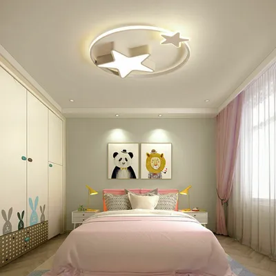 Obrázek produktu pro 36W LED stropní světlo s hvězdicovými tvary pro dětský pokoj Obývací pokoj s lustrem + dálkové ovládání