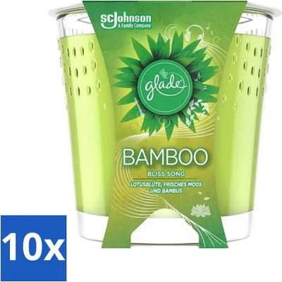 Immagine prodotto di Glade - Candela profumata - Bamboo Bliss Song - Fresca fragranza e relax - 129 g - Confezione risparmio - 10 pezzi