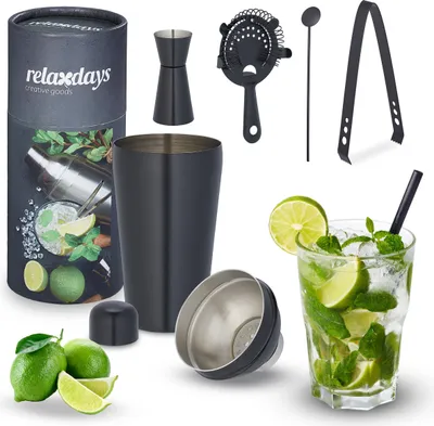 Produktbild von relaxdays 5-teiliges Cocktail Shaker Set
