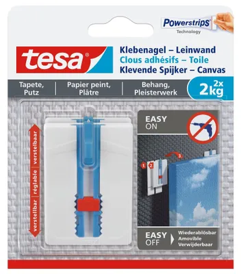 Produktbild von tesa Powerstripes Klebenägel für max. 2,0 kg 4,5 x 6,4 cm, 2 St.