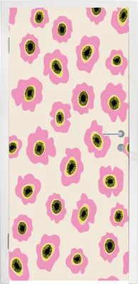 Produktbild von MuchoWow® Türtapete Selbstklebende Türfolie Blume - Muster - Abstrakt 90x235 cm Türposter Türaufkleber Klebefolie Türklebefolie - XXL-Plakaten - Foster für Türen - Aufkleber