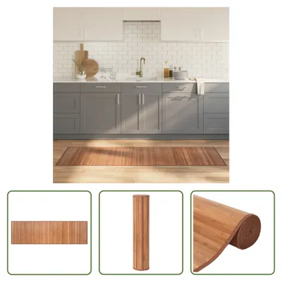 Produktbild von The Living Store Teppich Rechteckig Natur 60x200 cm Bambus