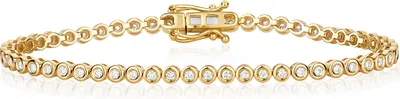 Produktbild von Funkelndes Feuer Atemberaubendes 9 Karat (375) Gold Diamant Tennis Armband Brillant-Schliff 1.00 Karat HI - I1 - 18cm; TRS353479KY