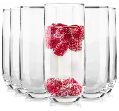 Wasserglas Hoch 280 ml, 6er Set, spülmaschinenfest, transparent