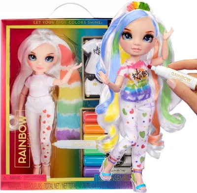 Zdjęcie produktu dla Rainbow High Color & Create Fashion Doll- Character 1 (blue eyes), Lalka modowa, Damski, 6 lat(a), Dziewczyna, 500 g, Wielobarwny