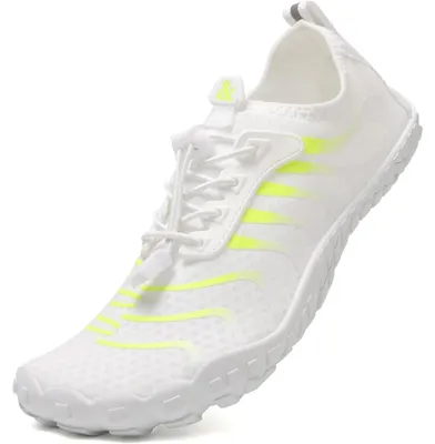 Productafbeelding van Waterschoenen, badslippers, uni, sneldrogend, met drainagegaten, rubber, wit, maat 36-46 EU