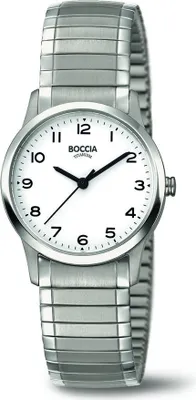 Productafbeelding van Boccia 3287-01 titanium dameshorloge met leren band
