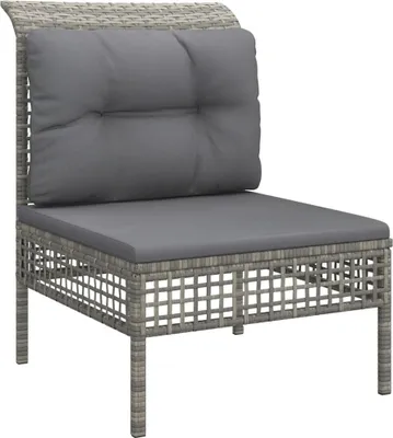 Immagine prodotto di Divano Centrale da Giardino con Cuscino in Polyrattan Grigio