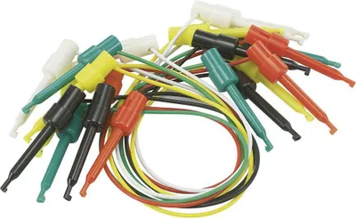 Produktbild von VOLTCRAFT Messleitungs-Set Abgreifklemmen Abgreifklemmen 0.28 m Schwarz, Rot, Grün, Gelb, Weiß 1 Set