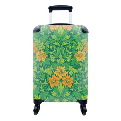 Produktbild von MuchoWow® Koffer Handgepäck Trolley Rollkoffer Kleine Reisekoffer mit 4 Rollen - Blätter - Blumen - Boho - Muster - Cabin Size < 55x40x23 cm & 55x40x20 cm - Fotokoffer - Kabinenkoffer - Boardgepäck - Reise-Box - Reisekoffer - Reisegepäck - Koffer mit Bild - Trolley für Kinder