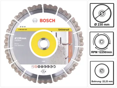 Obrázok produktu pre Bosch 2 608 603 633, Lepenka, Papája, 23 cm, 2,22 cm, 2,4 mm, Bosch, 1 kusov