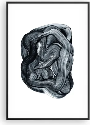 Produktbild von Gerahmtes Poster - Schwarzer Rahmen - Abstraktion schwarz verschwommen - 70x100 cm - Wand Bild - Wanddeko - Wandbilder - Kunstposter - Wandposter - Bilderrahmen - Bilder - P2BPA70x100-4874