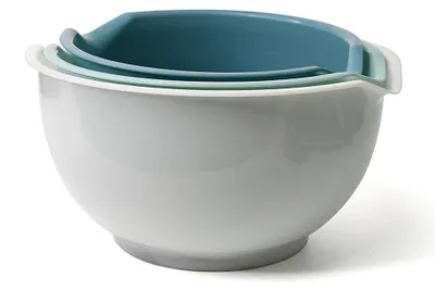 Obrázok produktu pre Plastové misy na miešanie, 3 kusy, priemer 24 cm, s protišmykovou základňou, vhodné do kuchyne
