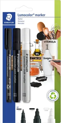 Produktbild von Schreibgeräteset Lumocolor Marker Permanentmarker, Kreidemarker und Acrylmarker Packung mit 10 Stück