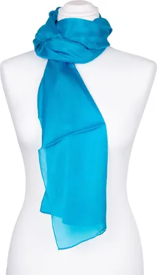 Produktbild von Seidenschal Halstuch Schal blau blautürkis Seide 180x45cm
