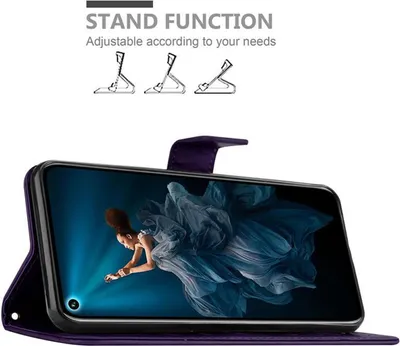 Obrázek produktu pro Cadorabo pouzdro pro Honor 20 PRO Protective Cover in Purple Ochranný kryt mobilního telefonu pouzdro Flowers Flower