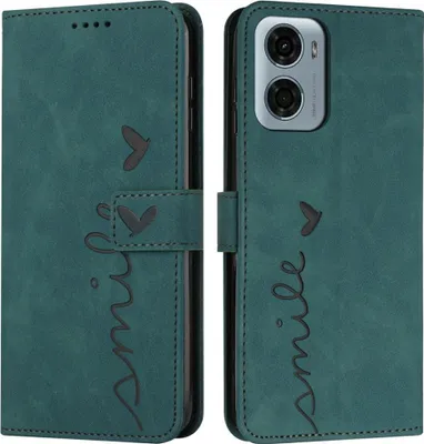 Produktbild von Motorola Moto G05 / E15 Hülle - Coverup Smile Klapphülle - Grün