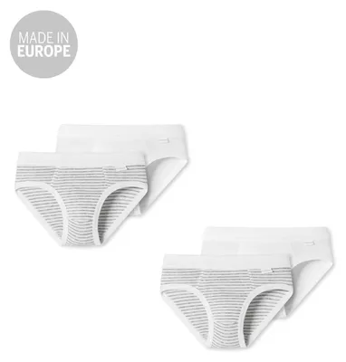 Produktbild von SCHIESSER Jungen 4er Pack Sportslips - weiß/grau - Größe 92