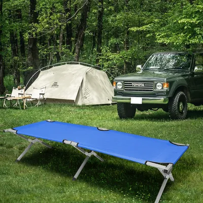 Produktbild von Feldbett Campingbett klappbar Gartenliege bis 150 kg 190x64x42cm Weiß
