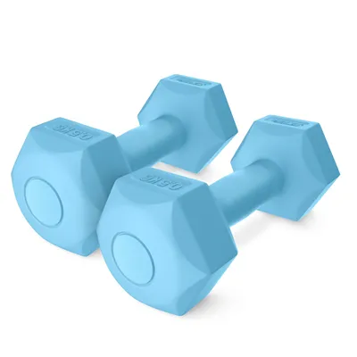 Produktbild von 4FIZJO Bitumen Kurzhanteln Set 2 x 0,5 kg, PVC, Hexagon, rutschfest, bodenschonend