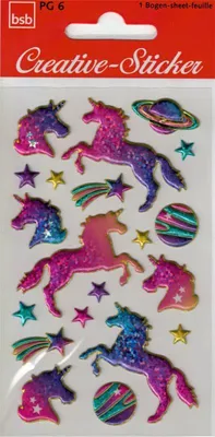 Produktbild von Metallic Puffy Sticker Einhorn