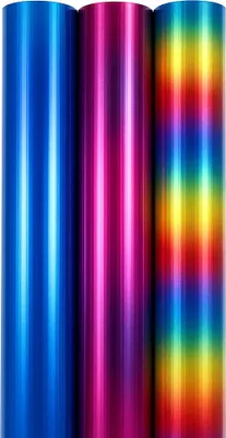 Produktbild von Regenbogen-Geschenkpapier – Metallisches Geschenkpapier für jeden Anlass – 150 x 70 cm – 6 Rollen