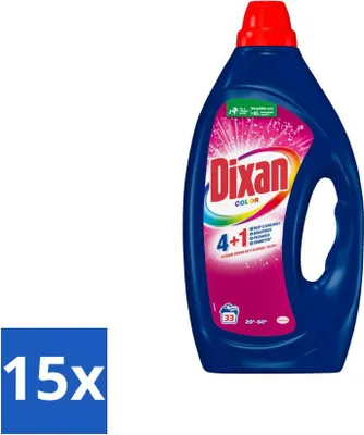 Produktbild von Dixan - Flüssigwaschmittel - Für Buntwäsche - 33 Wäschen - Vorteilspack - 15 Stücke