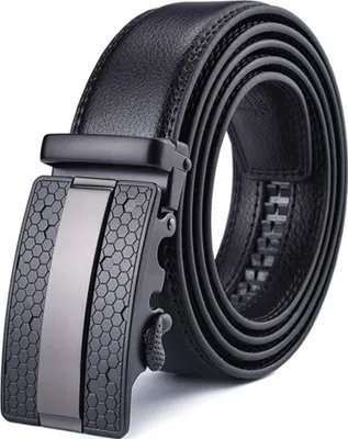 Produktbild von Gürtel Herren Automatik Gürtel mit Automatikschließe-3,5cm Breite, Schwarz15, Länge 125cm Geeignet für 37-43 taille