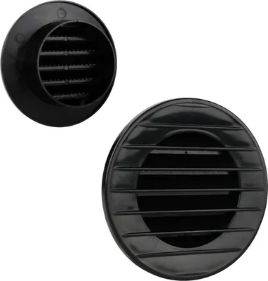 Image de Grille d'aération Moustiquaire en plastique Grille d'évacuation d'air Grille d'aération noire Ø 60 mm