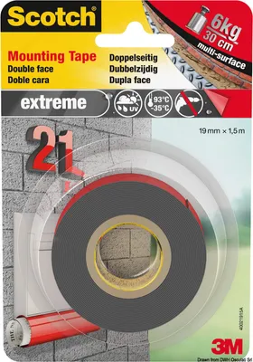 Produktbild von Scotch Extra Starkes Doppelseitiges Klebeband 19 mm x 1,5 m