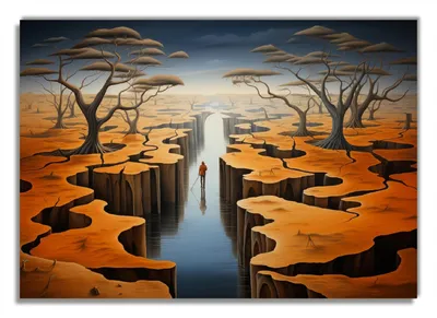 Produktbild von Wallario Poster - Pfad in einer surrealen Welt, Kunstdruck Größe: 70 x 100 cm