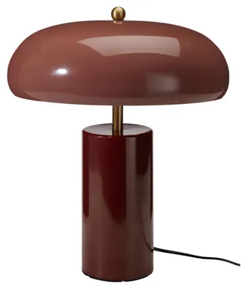 Obrázek produktu pro Kovová stolní lampa s kulatým stínidlem, 26 x 21 x 39 cm - hnědá