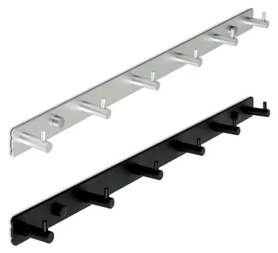 Produktbild von Kleiderhaken Hakenleiste Garderobenhaken 6 Haken Wandhaken Handtuchhaken Silber