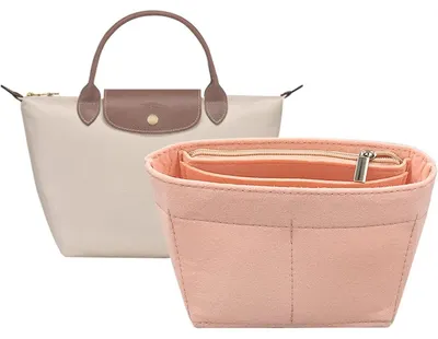 Productafbeelding van Organizer voor handtassen, geschikt voor kleine tasjes, roze, met dubbele handgreep, mini-model