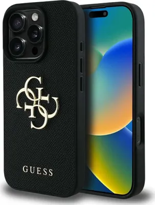 Produktbild von Guess Geprägtes Big 4G Logo Kleines Klassisches Logo Apple iPhone 16 Pro Max schwarz