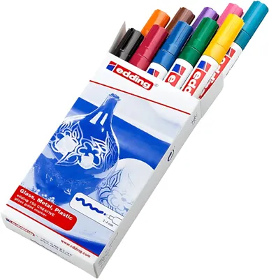Obrázek produktu pro EDDING 750 - Schwarz - Braun - Gold - Grün - Orange - Pink - Rot - Silber - Violett - Gelb - Weiß - 10 Stück(e)