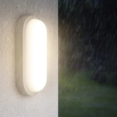 Obrázok produktu pre Braytron LED 18 W nástenné a stropné svietidlo, oválne, do vlhkých priestorov, biele, vonkajšie, do garáže, 3000 K / IP54