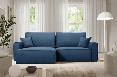 Produktbild von Furnisell Ecksofa L Form Cord Sofa "MARTIN", Blau