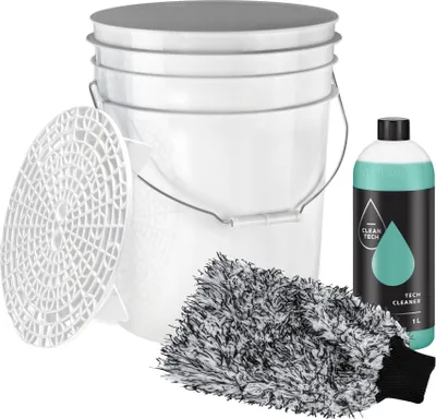 Produktbild von Benbow Auto Waschset, Set 4-tlg, 20L Weiß Wascheimer, Schmutzsieb, Waschhandschuh, 1L Autoshampoo-konzentrat, Autoaufbereitung, Autozubehör, Autos