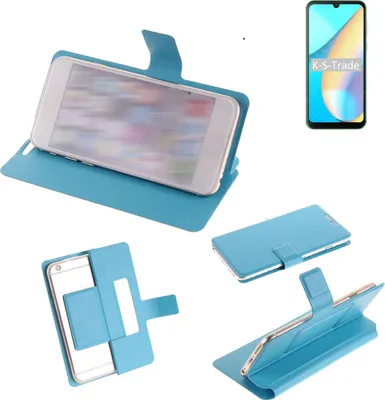 Produktbild von K-S-Trade Schutzhülle Handyhülle kompatibel mit Blackview OSCAL C20 Flip cover Handy case Smartphone Klapphülle blau