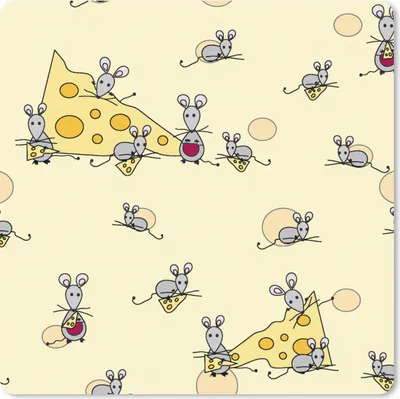 Produktbild von MuchoWow® Mauspad Mousepad Käse - Tiere - Muster - Mäuse 30x30 cm - Mousepads - Maus Mat - Pad - Mausunterlage - Gaming