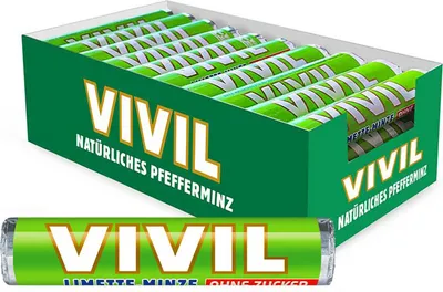 Produktbild von VIVIL Limette-Minze Pastillen ohne Zucker | 30 Rollen