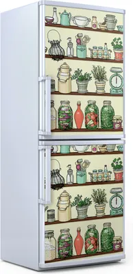 Produktbild von Kühlschrankdekoration 70x180 cm Aufkleber auf dem Kühlschrank - Kochartikel Speisen und Gerichte